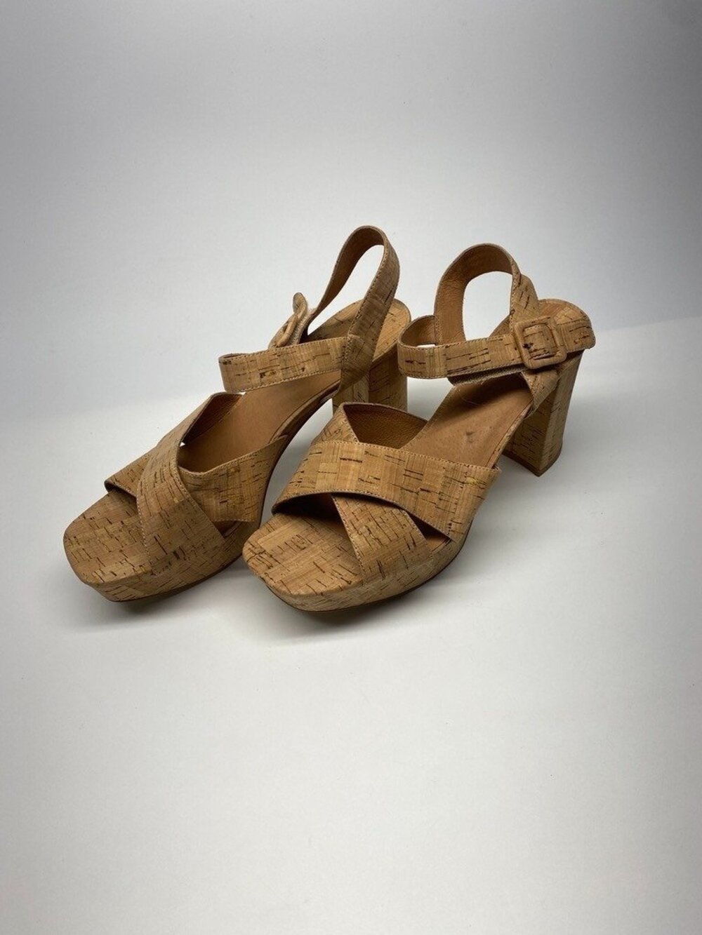 Jeffrey Campbell Womens Amma Platform Slingback Cork Sandal Sz 11